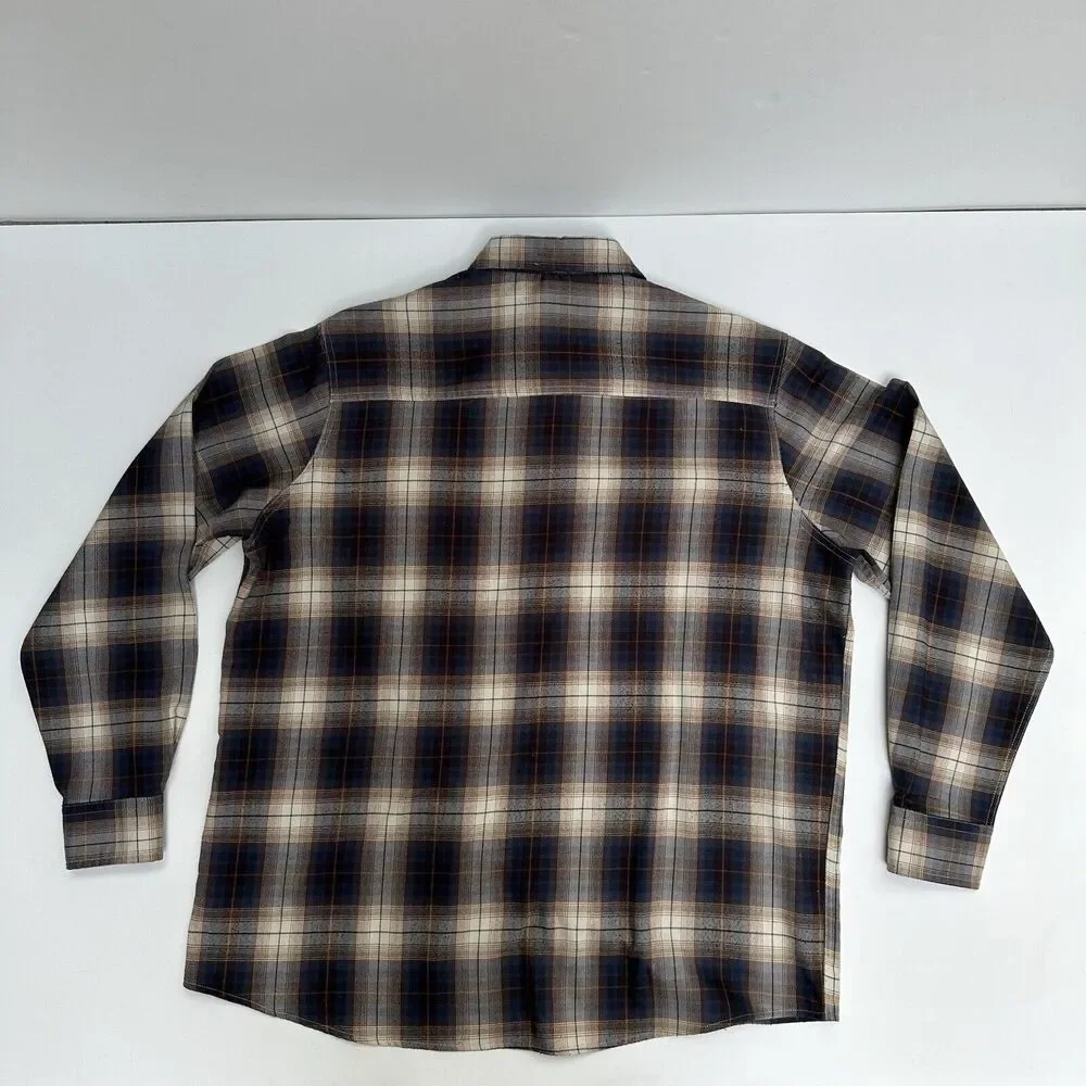 Swiss Tech Button Front Shirt Mens Sz XL Mambo Brown Plaid SM47Y118‎